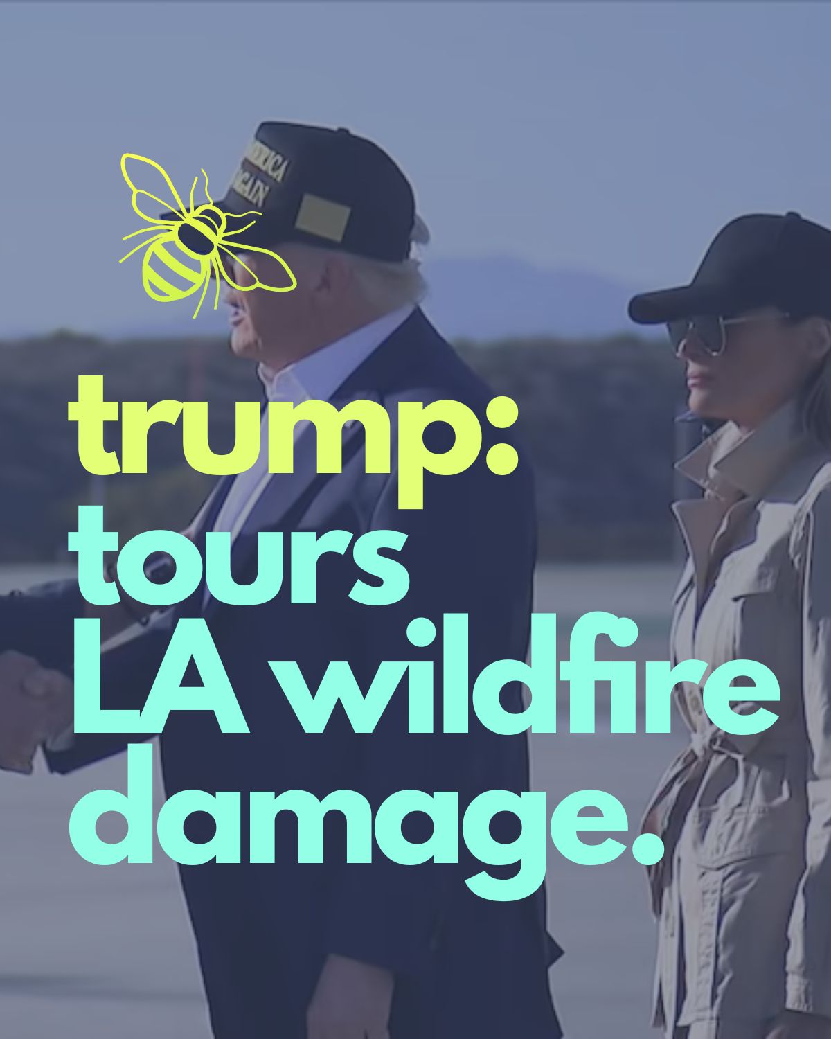 Trump tours LA wildfire damage.