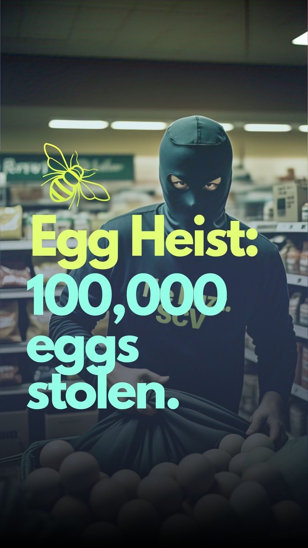 Egg Heist: 100,000 eggs stolen